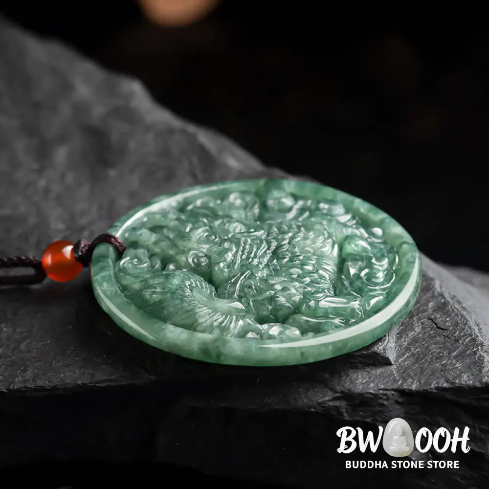 Buddha Stones Natural Jade Kirin Abundance String Necklace Pendant - BWOOOH - Jade(Prosperity♥Abundance) - Necklaces &amp;