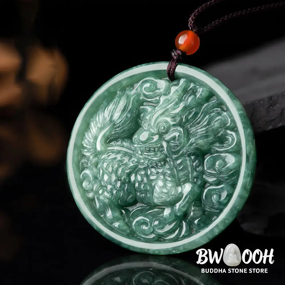Buddha Stones Natural Jade Kirin Abundance String Necklace Pendant - BWOOOH - Jade(Prosperity♥Abundance) - Necklaces &amp;