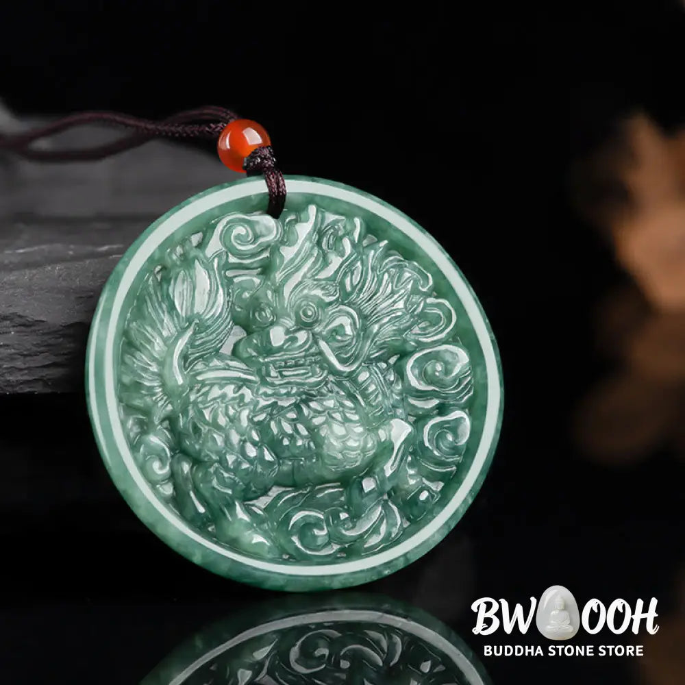Buddha Stones Natural Jade Kirin Abundance String Necklace Pendant - BWOOOH - Jade(Prosperity♥Abundance) - Necklaces &amp;