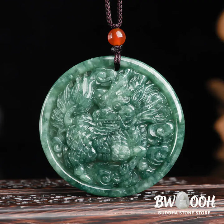 Buddha Stones Natural Jade Kirin Abundance String Necklace Pendant - BWOOOH - Jade(Prosperity♥Abundance) - Necklaces &amp;