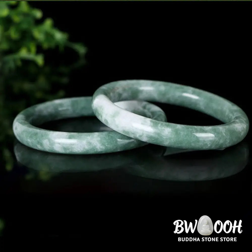 Buddha Stones Natural Jade Luck Abundance Bangle Bracelet - BWOOOH - Bracelet
