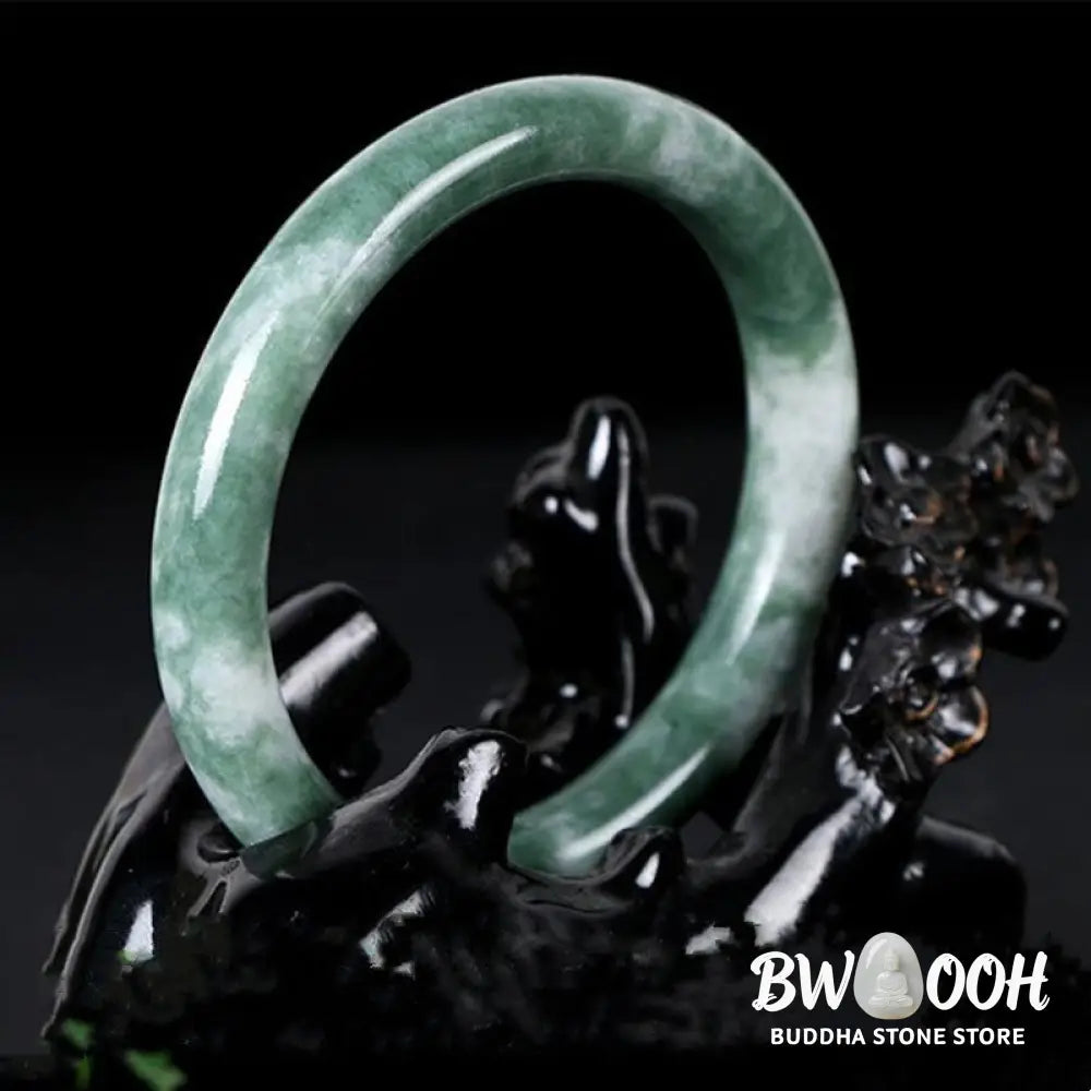 Buddha Stones Natural Jade Luck Abundance Bangle Bracelet - BWOOOH - Bracelet