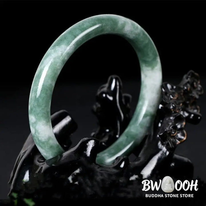 Buddha Stones Natural Jade Luck Abundance Bangle Bracelet - BWOOOH - Bracelet