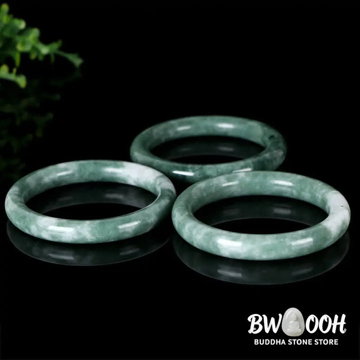 Buddha Stones Natural Jade Luck Abundance Bangle Bracelet - BWOOOH - Bracelet