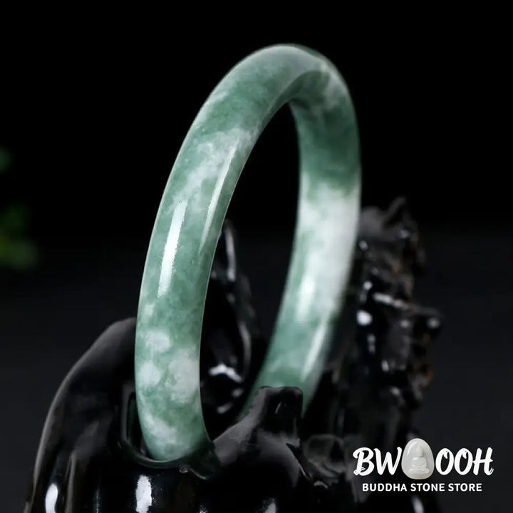 Buddha Stones Natural Jade Luck Abundance Bangle Bracelet - BWOOOH - Bracelet