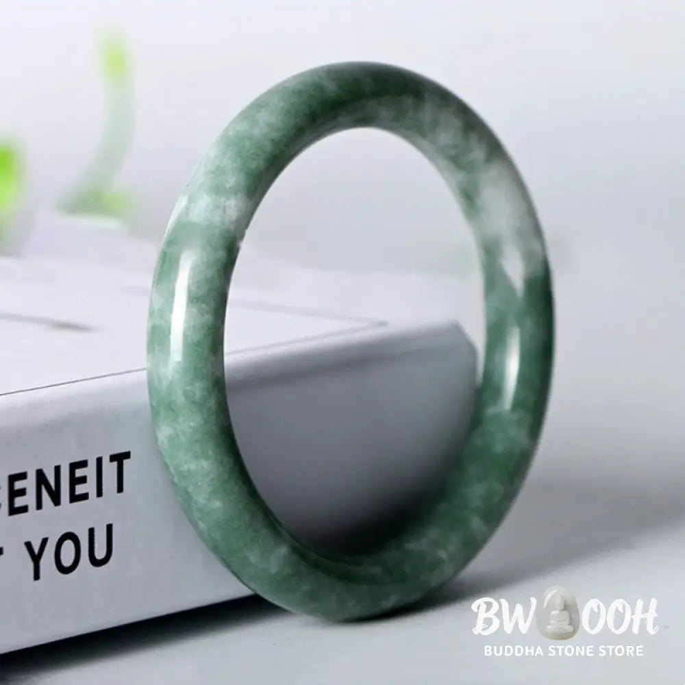 Buddha Stones Natural Jade Luck Abundance Bangle Bracelet - BWOOOH - Bracelet