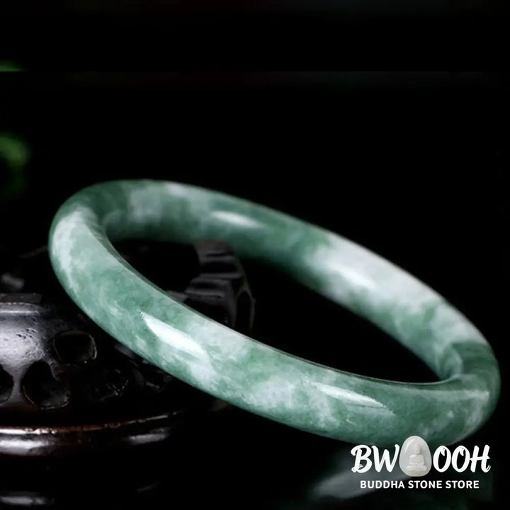 Buddha Stones Natural Jade Luck Abundance Bangle Bracelet - BWOOOH - Bracelet