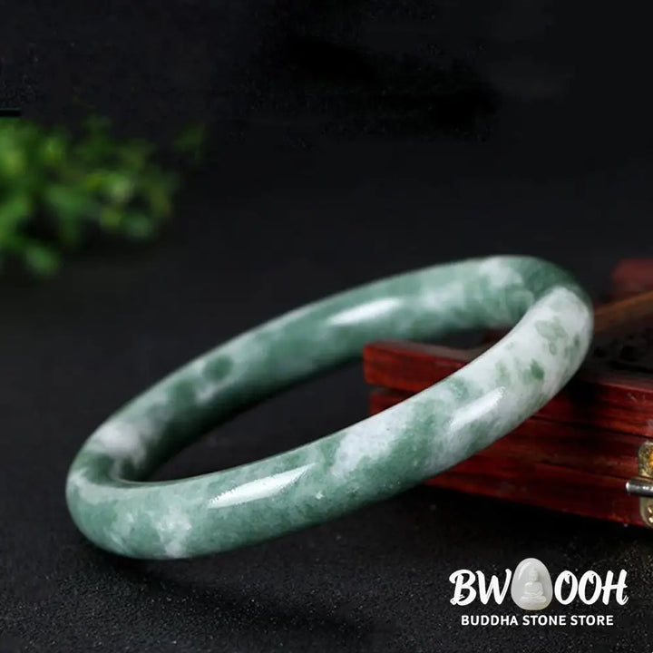 Buddha Stones Natural Jade Luck Abundance Bangle Bracelet - BWOOOH - Bracelet