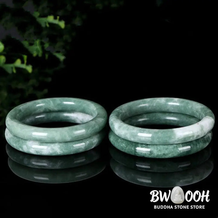 Buddha Stones Natural Jade Luck Abundance Bangle Bracelet - BWOOOH - Bracelet