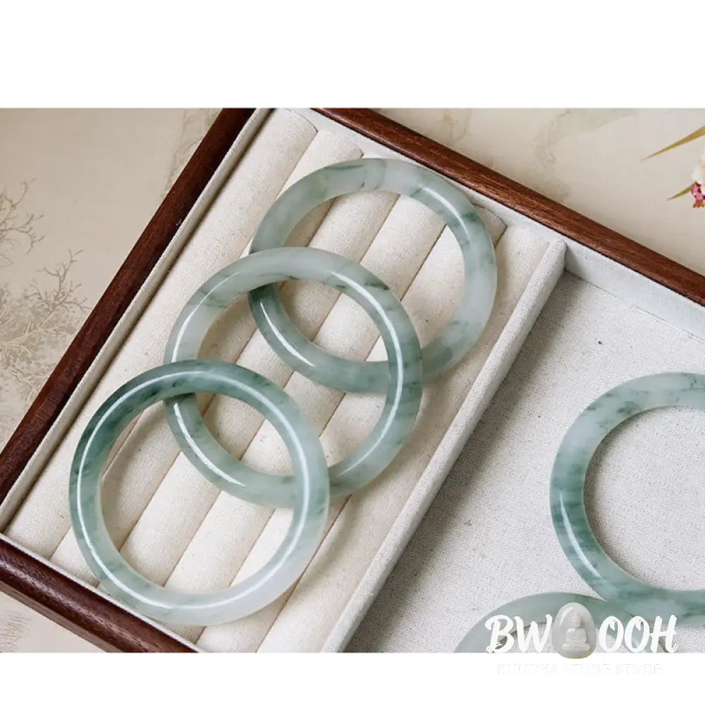Buddha Stones Natural Jade Luck Prosperity Bangle Bracelet - BWOOOH - Bracelet Bangle
