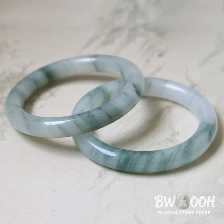 Buddha Stones Natural Jade Luck Prosperity Bangle Bracelet - BWOOOH - Bracelet Bangle