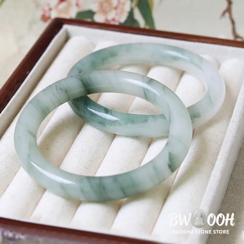 Buddha Stones Natural Jade Luck Prosperity Bangle Bracelet - BWOOOH - Bracelet Bangle