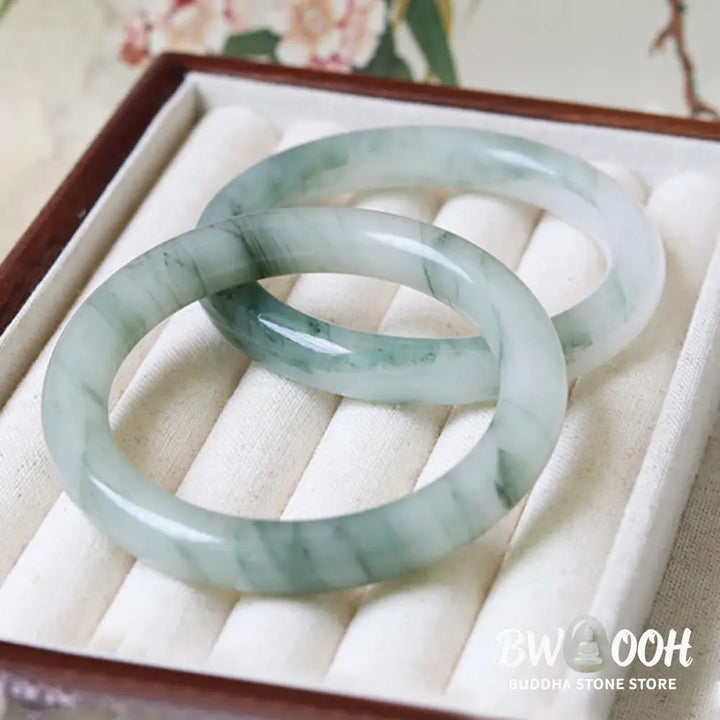Buddha Stones Natural Jade Luck Prosperity Bangle Bracelet - BWOOOH - Bracelet Bangle