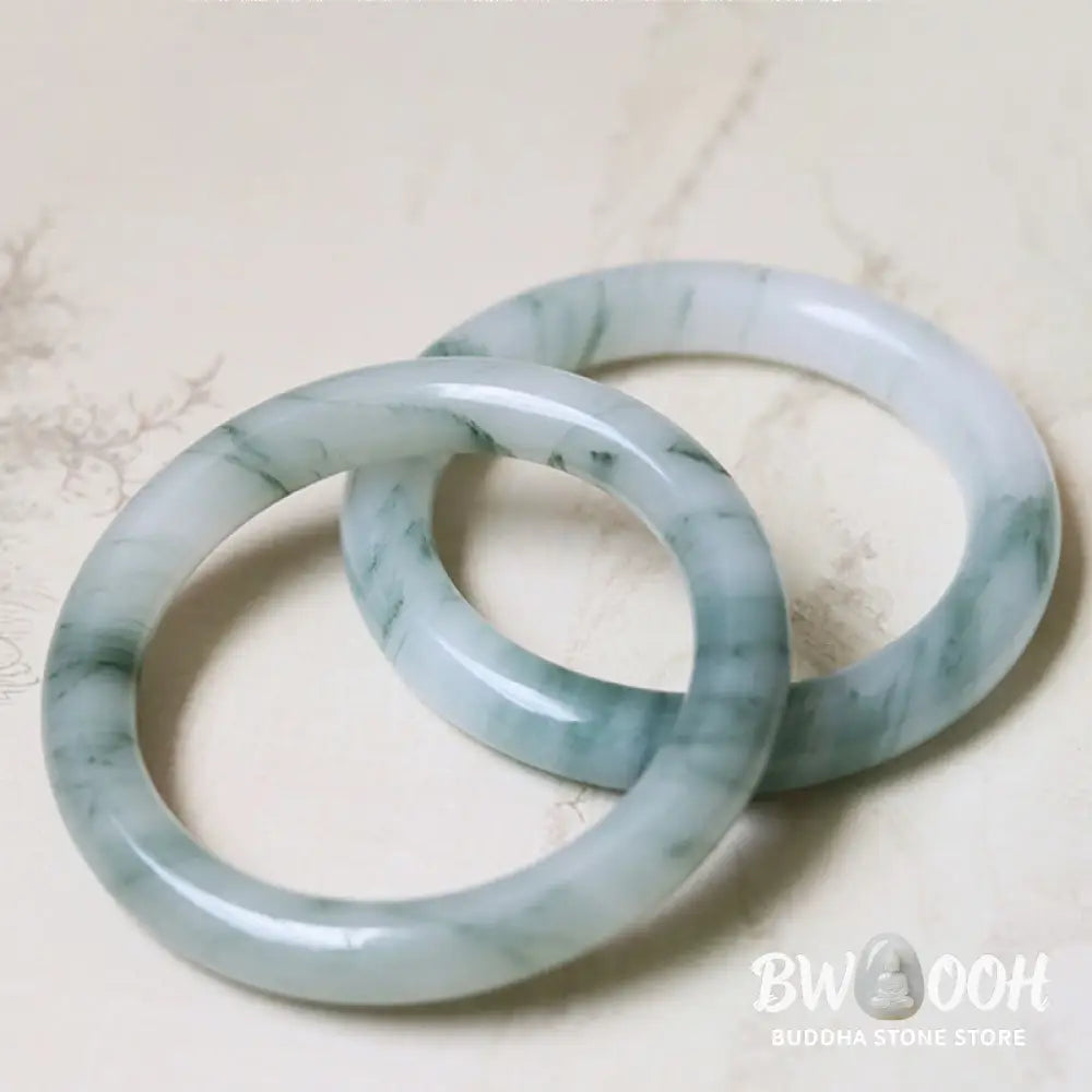 Buddha Stones Natural Jade Luck Prosperity Bangle Bracelet - BWOOOH - Bracelet Bangle