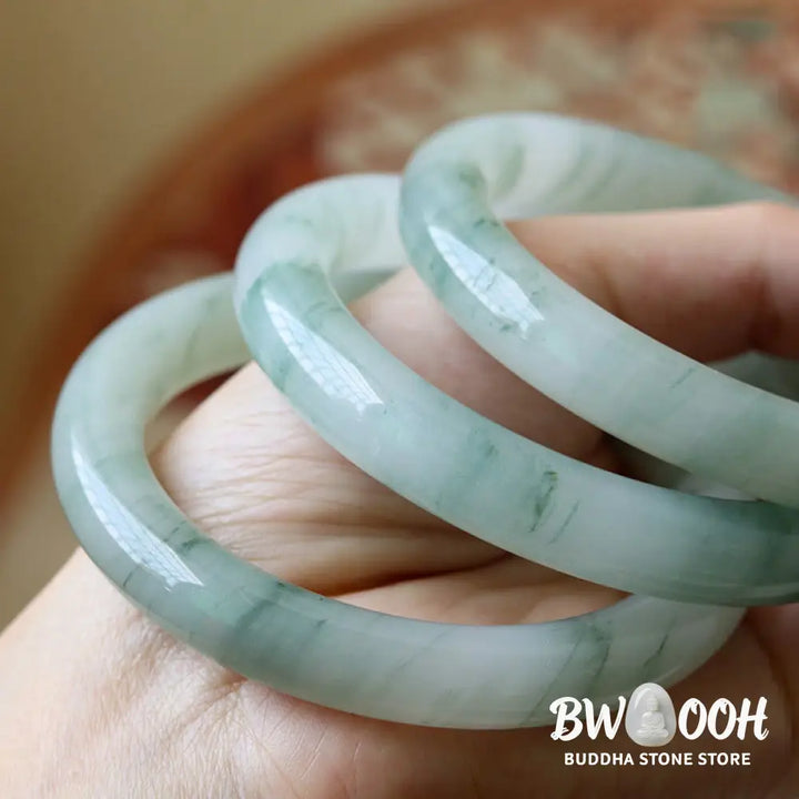 Buddha Stones Natural Jade Luck Prosperity Bangle Bracelet - BWOOOH - Bracelet Bangle