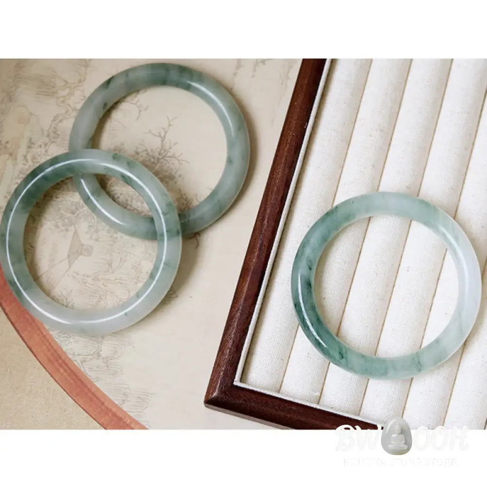 Buddha Stones Natural Jade Luck Prosperity Bangle Bracelet - BWOOOH - Bracelet Bangle