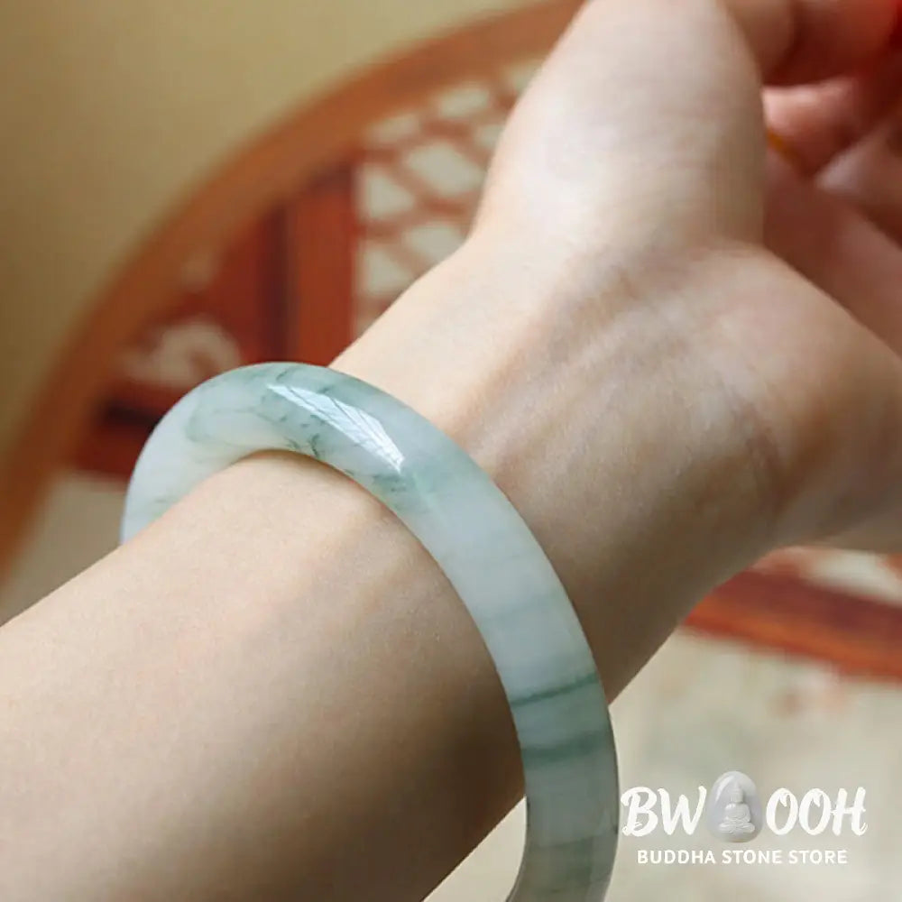 Buddha Stones Natural Jade Luck Prosperity Bangle Bracelet - BWOOOH - Bracelet Bangle