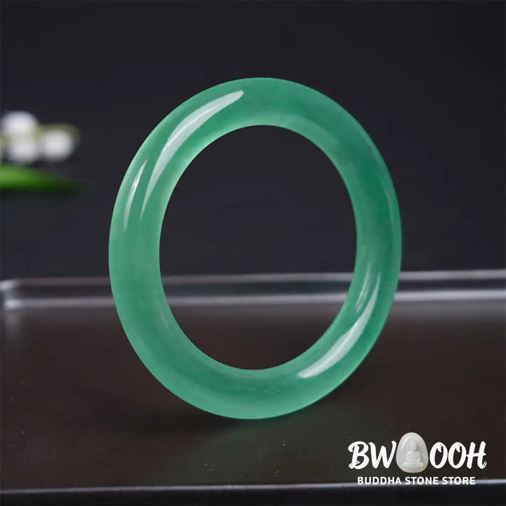 Buddha Stones Natural Jade Luck Prosperity Bracelet Bangle - BWOOOH - 58-60mm - Bracelet Bangle