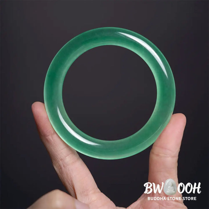Buddha Stones Natural Jade Luck Prosperity Bracelet Bangle - BWOOOH - 58-60mm - Bracelet Bangle