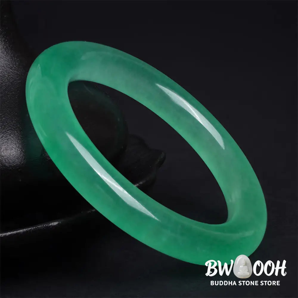 Buddha Stones Natural Jade Luck Prosperity Bracelet Bangle - BWOOOH - 58-60mm - Bracelet Bangle