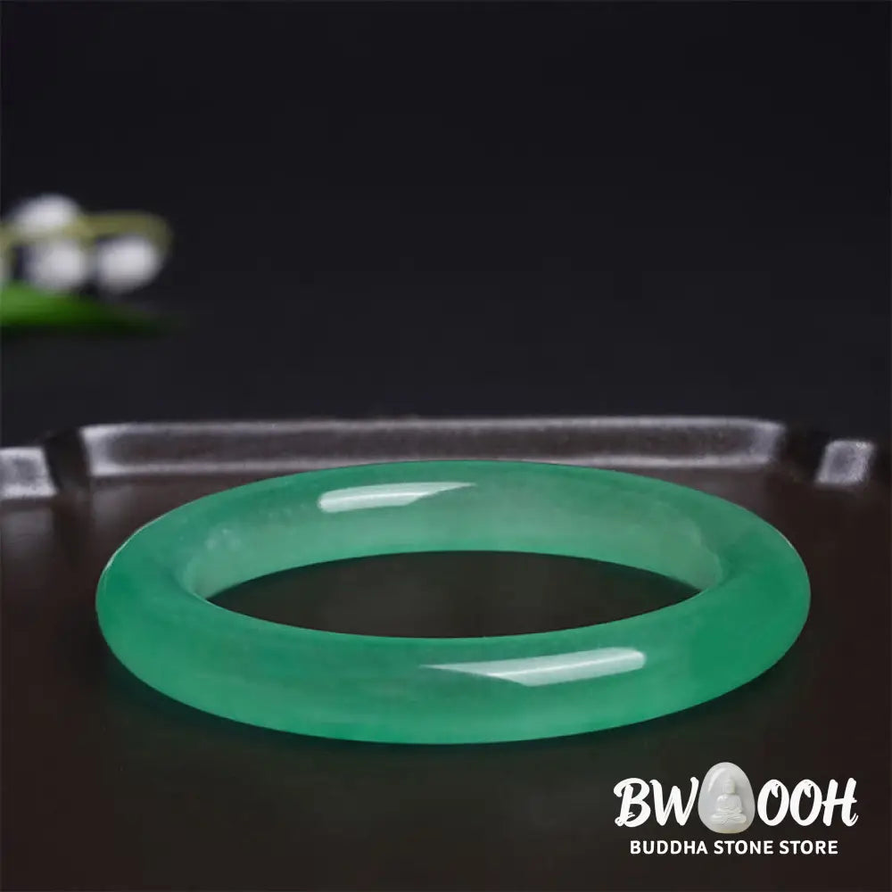 Buddha Stones Natural Jade Luck Prosperity Bracelet Bangle - BWOOOH - 58-60mm - Bracelet Bangle
