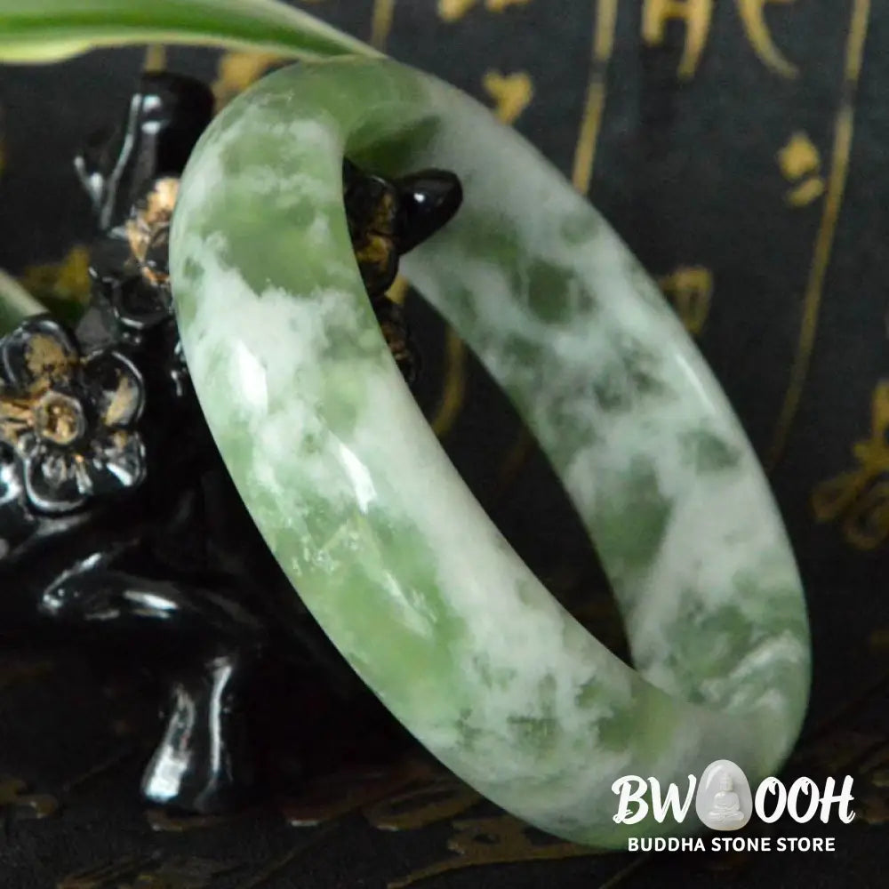 Buddha Stones Natural Jade Luck Prosperity Bracelet Bangle - BWOOOH - Bracelet Bangle