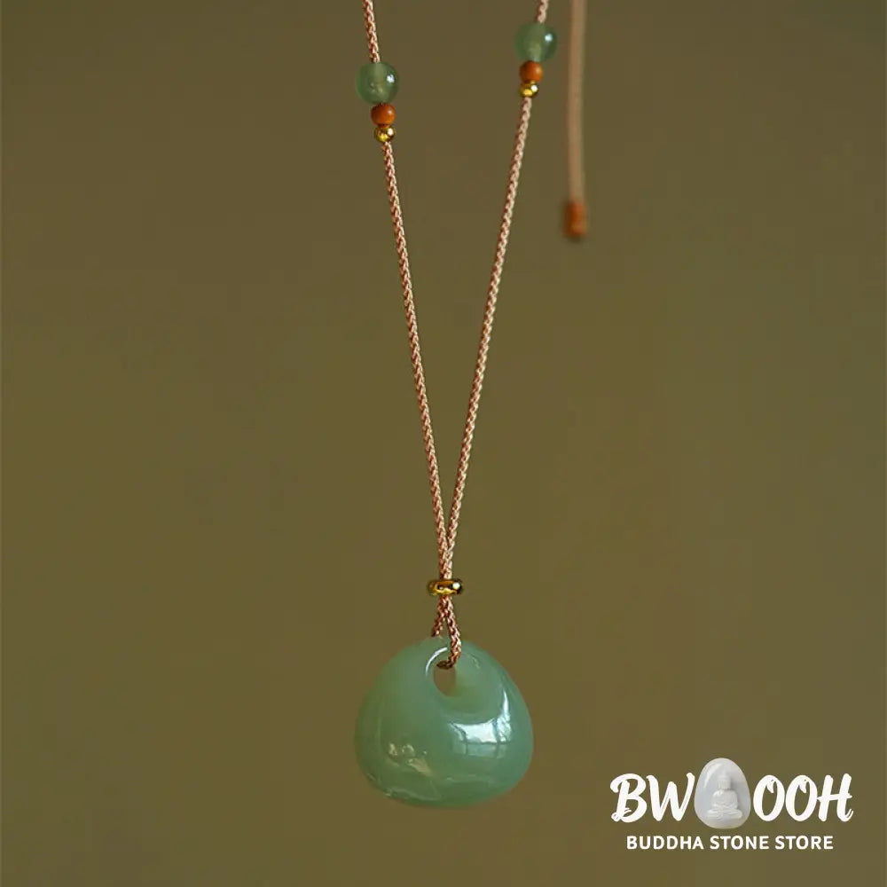 Buddha Stones Natural Jade Luck Prosperity Necklace Pendant (Random Color) - BWOOOH - Jade (Prosperity ♥ Abundance)