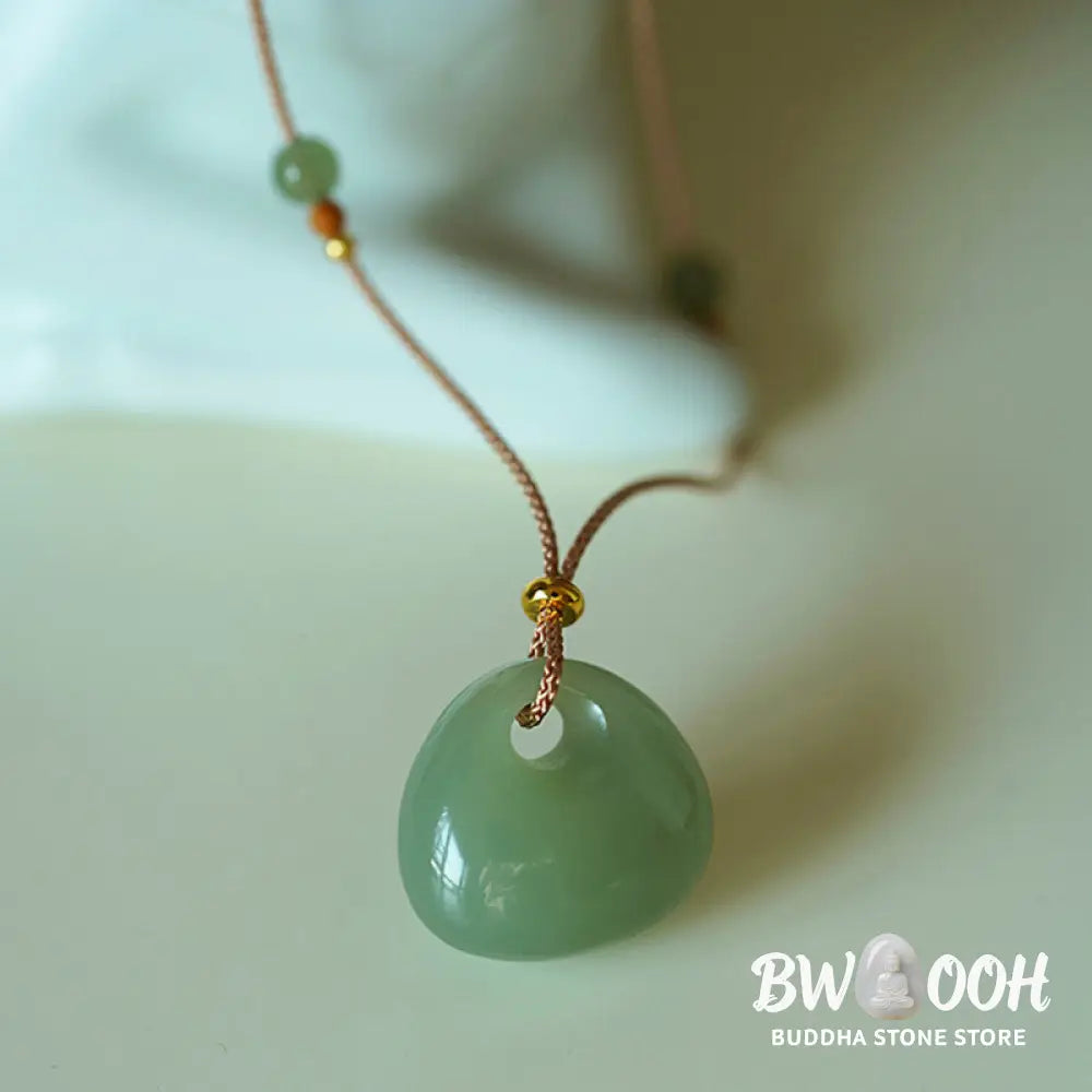 Buddha Stones Natural Jade Luck Prosperity Necklace Pendant (Random Color) - BWOOOH - Jade (Prosperity ♥ Abundance)