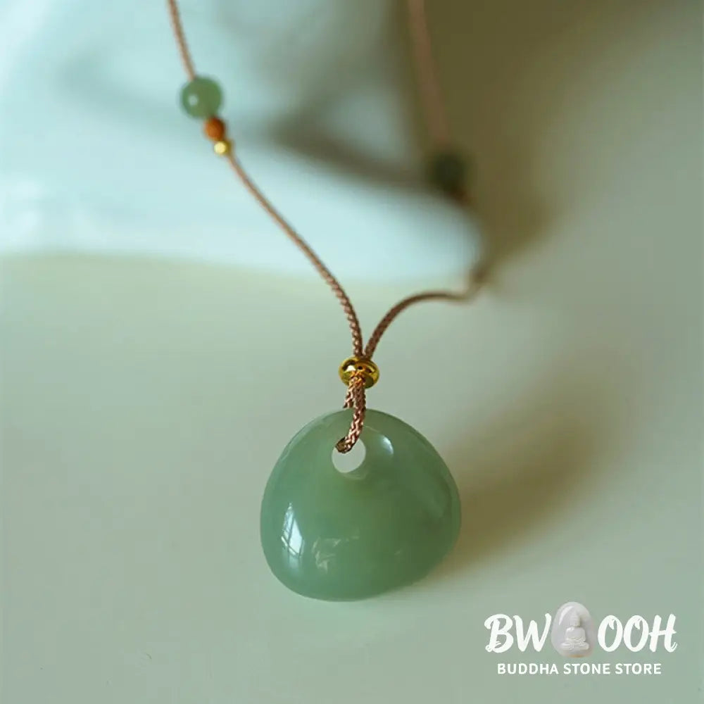 Buddha Stones Natural Jade Luck Prosperity Necklace Pendant (Random Color) - BWOOOH - Jade (Prosperity ♥ Abundance)