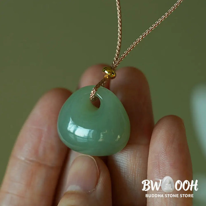 Buddha Stones Natural Jade Luck Prosperity Necklace Pendant (Random Color) - BWOOOH - Jade (Prosperity ♥ Abundance)