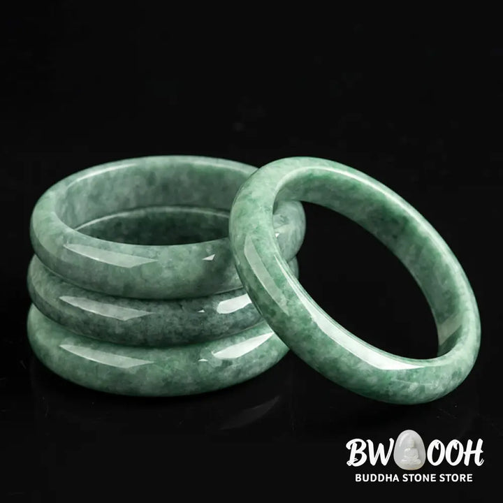Buddha Stones Natural Jade Luck Wealth Bangle Bracelet - Bracelet