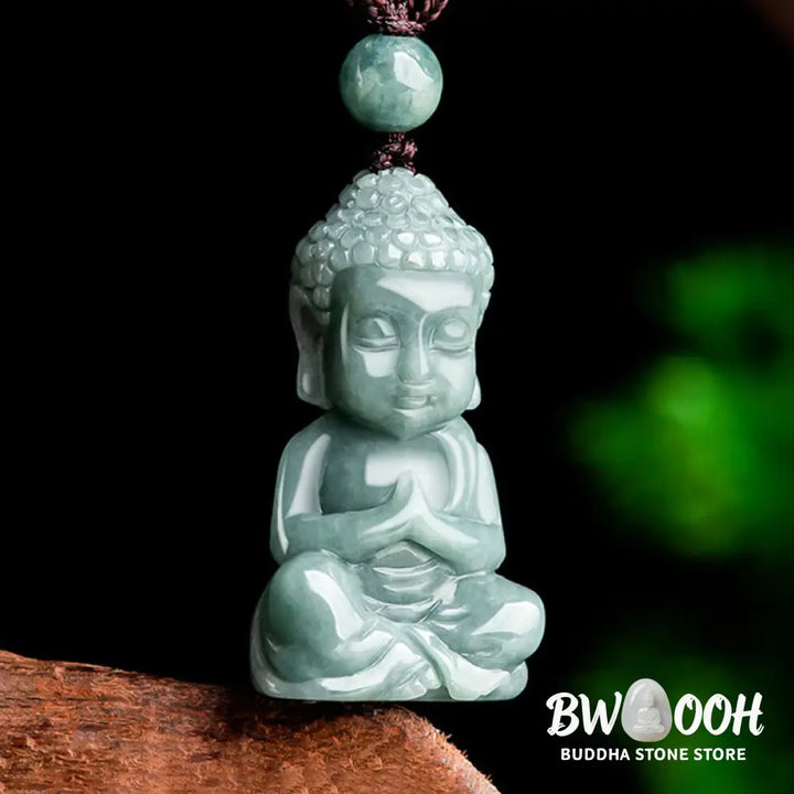 Buddha Stones Natural Jade Meditation Buddha Amulet Serenity Necklace Pendant - BWOOOH - Buddha