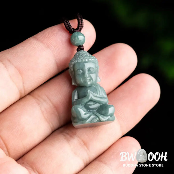 Buddha Stones Natural Jade Meditation Buddha Amulet Serenity Necklace Pendant - BWOOOH - Buddha