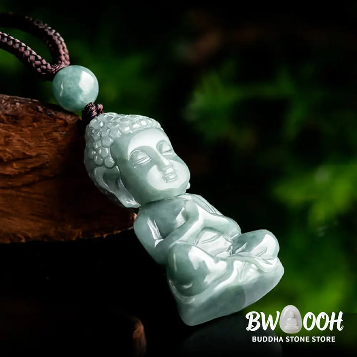 Buddha Stones Natural Jade Meditation Buddha Amulet Serenity Necklace Pendant - BWOOOH - Buddha