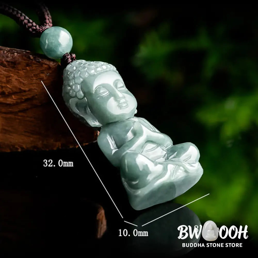 Buddha Stones Natural Jade Meditation Buddha Amulet Serenity Necklace Pendant - BWOOOH - Buddha