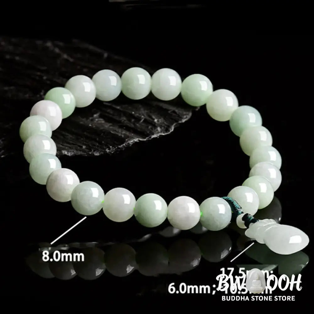 Buddha Stones Natural Jade Money Bag Charm Luck Bracelet - BWOOOH - Jade(Wrist Circumference 14-17cm) - Bracelet