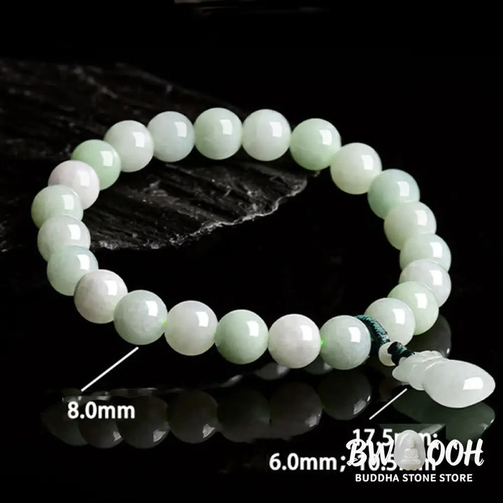 Buddha Stones Natural Jade Money Bag Charm Luck Bracelet - BWOOOH - Jade(Wrist Circumference 14-17cm) - Bracelet