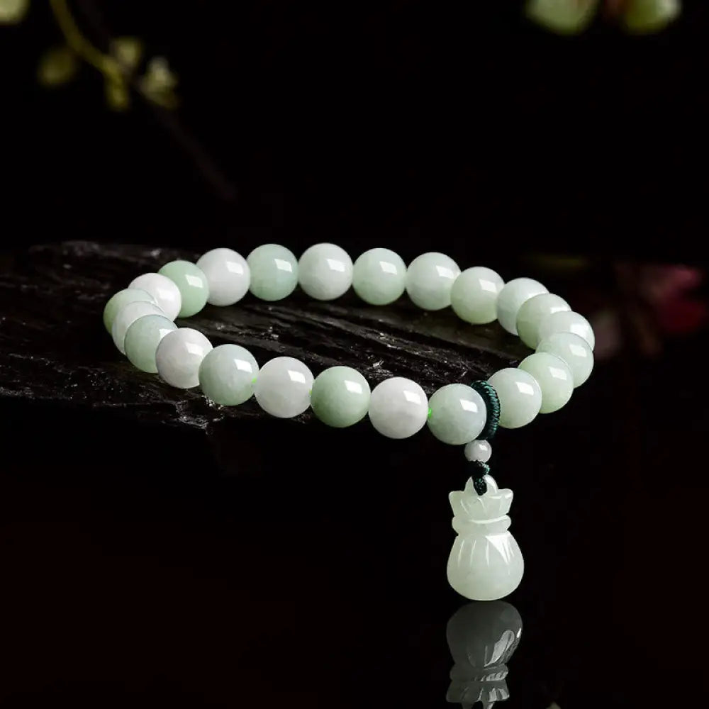 BWOOOH Natural Jade Money Bag Charm Luck Bracelet — Jade jade bracelet for spiritual healing and mindful living
