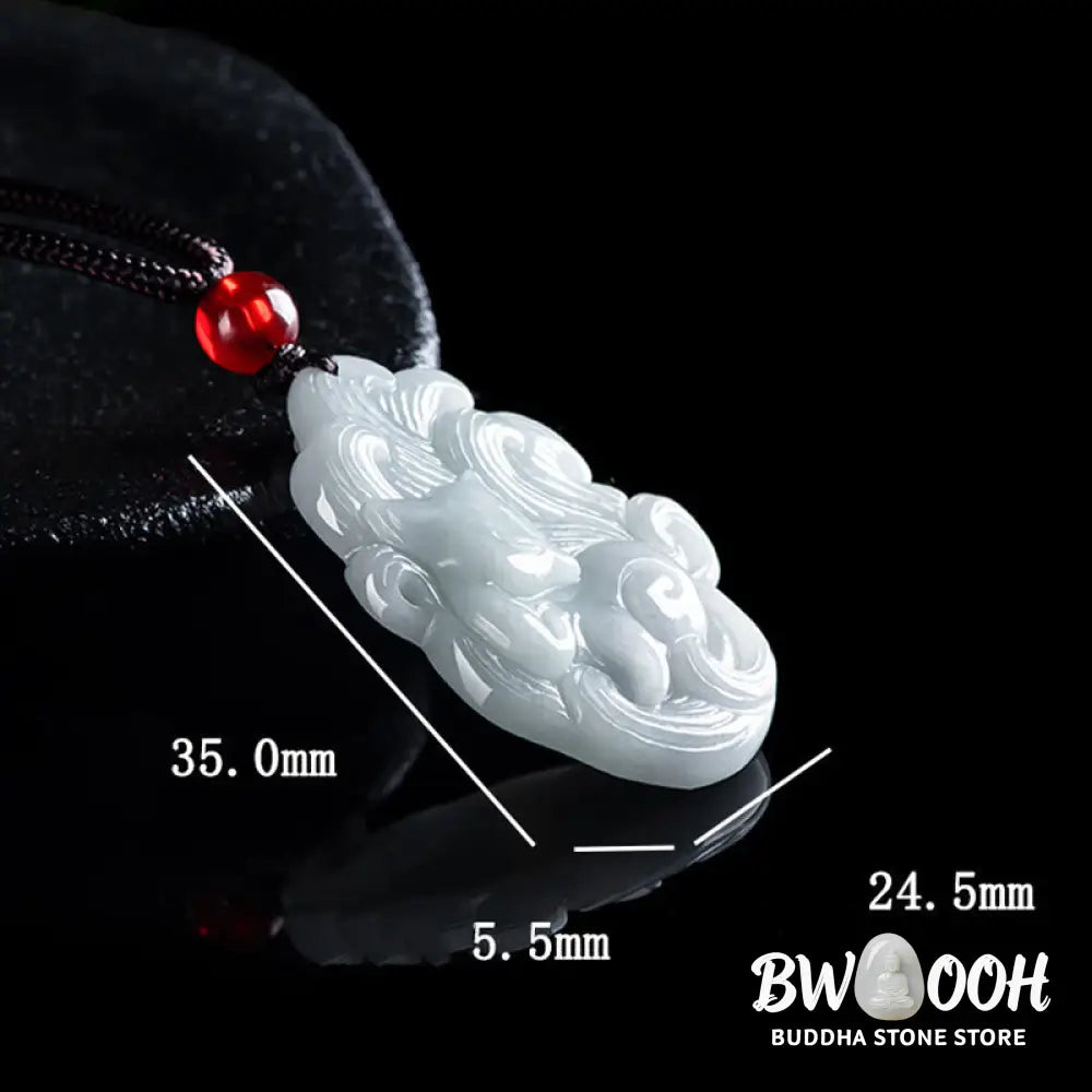 Buddha Stones Natural Jade Nine Tailed Fox Luck Necklace Pendant - BWOOOH - Jade(Prosperity♥Abundance) - Necklaces &amp;