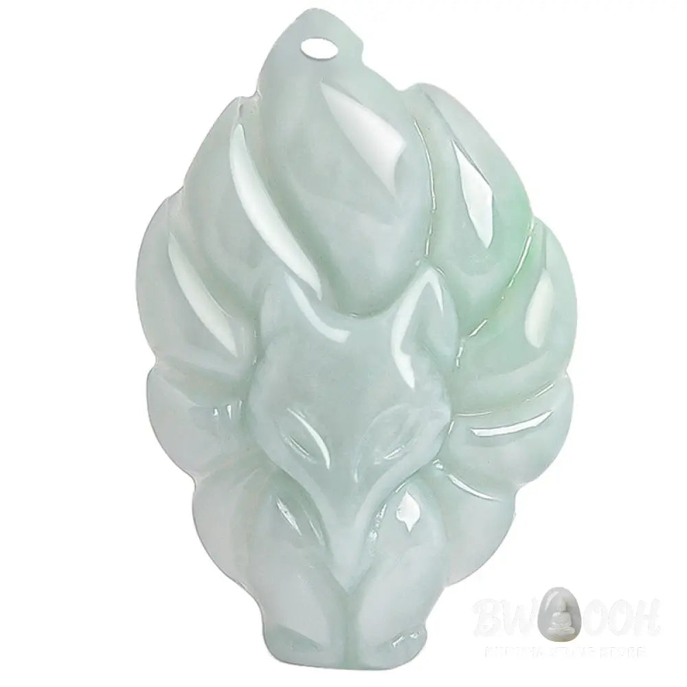 Buddha Stones Natural Jade Nine Tailed Fox Luck Prosperity Necklace Pendant - BWOOOH - Jade (Prosperity ♥ Abundance)
