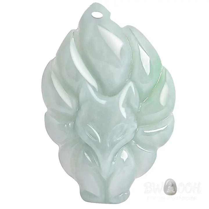 Buddha Stones Natural Jade Nine Tailed Fox Luck Prosperity Necklace Pendant - BWOOOH - Jade (Prosperity ♥ Abundance)