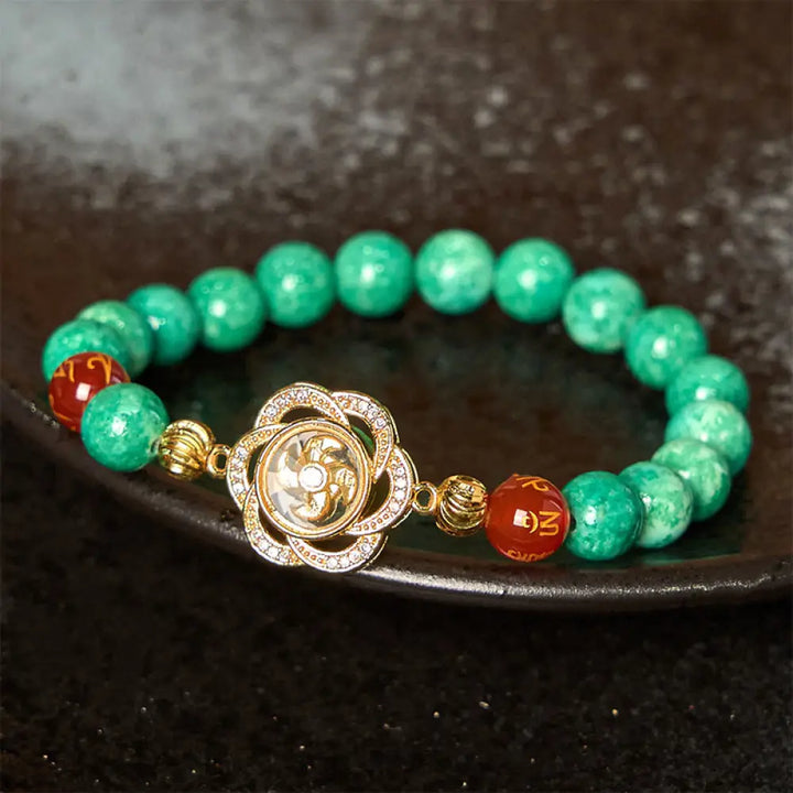 BWOOOH Natural Jade Om Mani Padme Hum Cyclone Charm Prosperity Bracelet — Jade jade bracelet for spiritual healing and min...