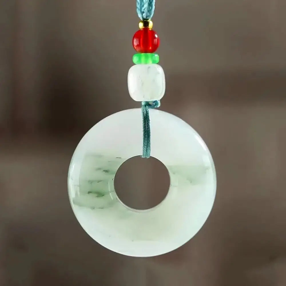 BWOOOH natural jade peace buckle prosperity necklace pendant