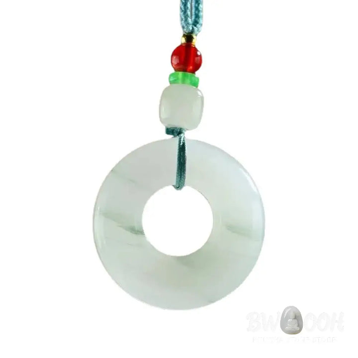 Buddha Stones Natural Jade Peace Buckle Prosperity Necklace Pendant - BWOOOH - Jade(Prosperity♥Abundance) - Necklaces &amp;