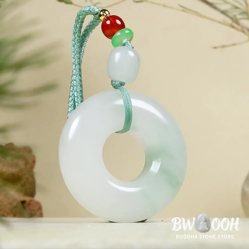 Buddha Stones Natural Jade Peace Buckle Prosperity Necklace Pendant - BWOOOH - Jade(Prosperity♥Abundance) - Necklaces &amp;
