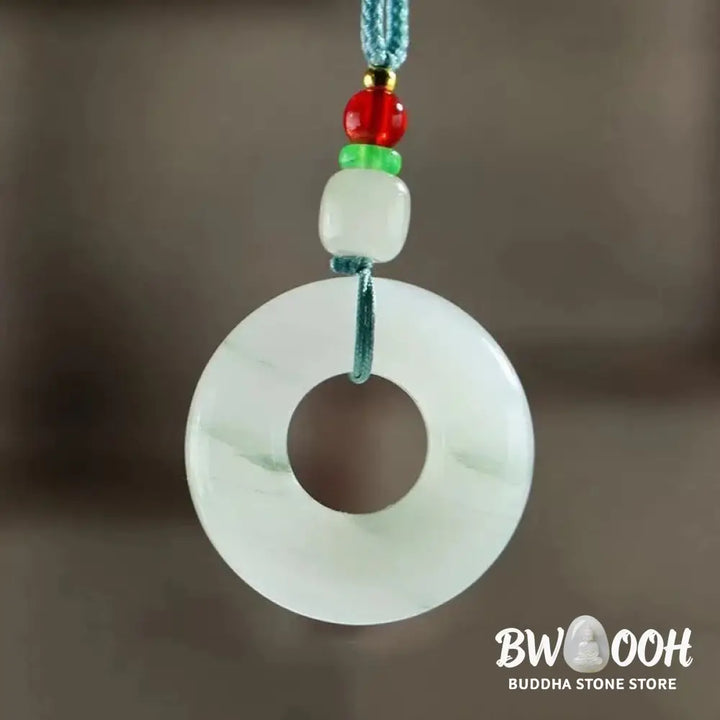 Buddha Stones Natural Jade Peace Buckle Prosperity Necklace Pendant - BWOOOH - Jade(Prosperity♥Abundance) - Necklaces &amp;