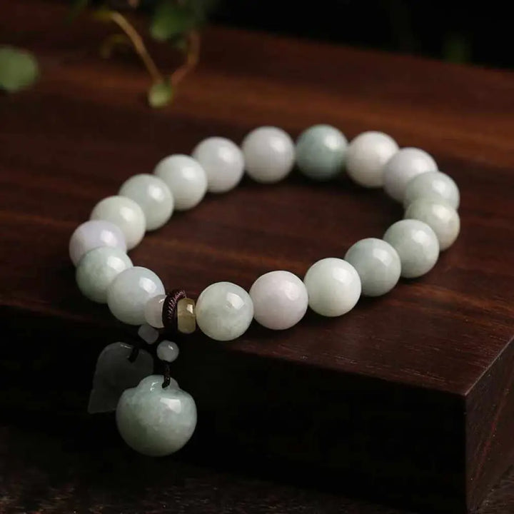 Buddha Stones Natural Jade Pi Xiu Buddha Gourd Apple Success Bracelet - BWOOOH - Apple - Bracelet
