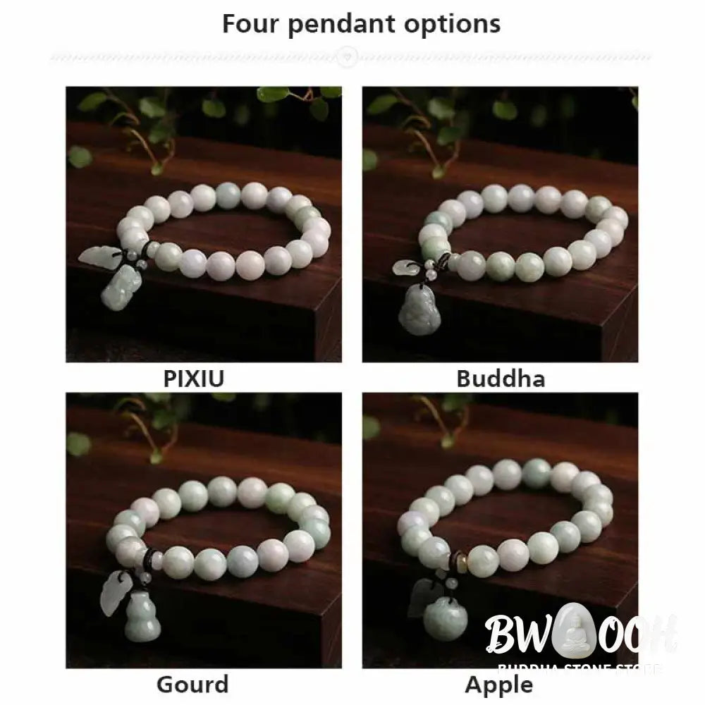 Buddha Stones Natural Jade Pi Xiu Buddha Gourd Apple Success Bracelet - BWOOOH - Bracelet