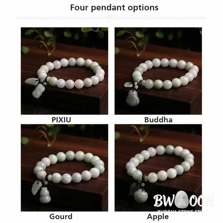 Buddha Stones Natural Jade Pi Xiu Buddha Gourd Apple Success Bracelet - BWOOOH - Bracelet