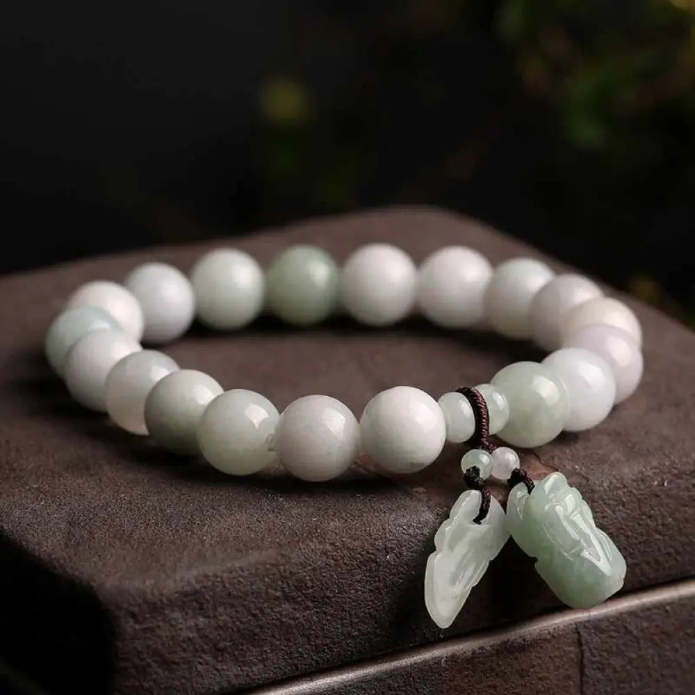 Buddha Stones Natural Jade Pi Xiu Buddha Gourd Apple Success Bracelet - BWOOOH - PIXIU - Bracelet